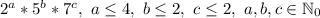 2^a*5^b*7^c,\ a\leq4,\ b\leq 2,\ c\leq 2,\ a,b,c\in\mathbb{N}_{0}