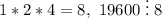 1*2*4=8,\ 19600\mathrel{\vdots}8