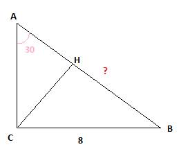 Втреугольнике авс угол с равен 90 градусов сн высота вс=8, sin a= 0,5 найдите bh решить