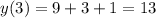 y(3)=9+3+1=13