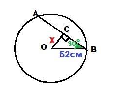 Из центра окружности о к хорде ав проведен перпендикуляр ос. найдите его длину, если диаметр окружно