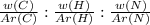 \frac{w(C)}{Ar(C)} : \frac{w(H)}{Ar(H)} : \frac{w(N)}{Ar(N)}