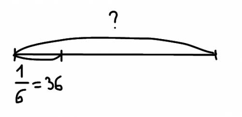 Длина одной шестой части дороги равна 36 км . узнай длину всей дороги .