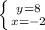 \left \{ {{y=8} \atop {x=-2}} \right.