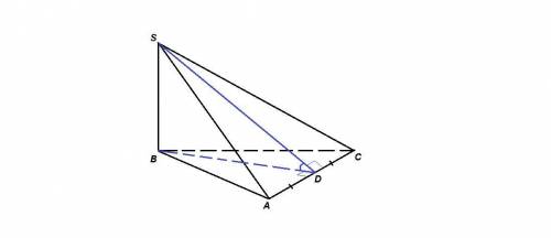 Sabc-пирамида,ab=bc,d-середина отрезка ac, прямая cb перпендикулярна плоскости abc. доказать , что у