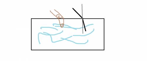 Чому пальці опущені у воду, короткими свою відповідь поясніть схематичним рисунком