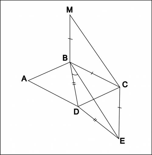 Abcd квадрат найти угол между прямыми cm и bd если bm перпендикулярна плоскости abcd, bc=bm