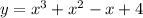 y=x^3+x^2-x+4