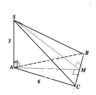 Основание треугольной пирамиды sabc - равносторонний треугольник abc. боковое ребро sa перпендикуляр