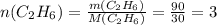 n(C_2H_6)= \frac{m(C_2H_6)}{M(C_2H_6)}= \frac{90}{30}=3