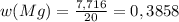 w(Mg)= \frac{7,716}{20}=0,3858