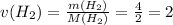 v(H_2)=\frac{m(H_2)}{M(H_2)}=\frac{4}{2}=2