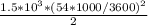 \frac{1.5*10^3*(54*1000/3600)^2}{2}