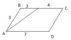 Мне нужно всё с ! стороны параллелограмма 3 см и 7 см. на какие отрезки делит биссектриса острого уг