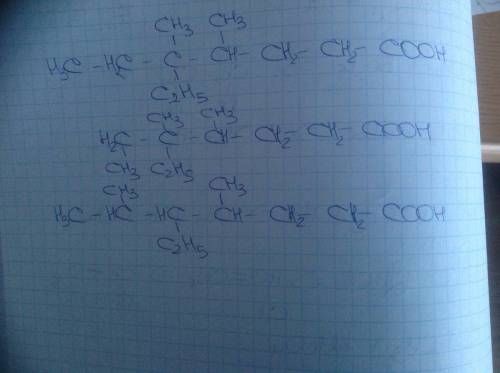 Составить структурные формулы. для 3,4-диметил -3-этилгептановая кислота .составить формулу одного г