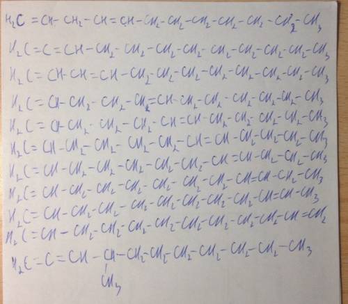 Скому не сложно. написать 11 структурных формул изомеров алкадиенов с12н22. можно ответить фотографи