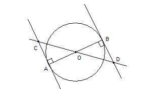Отрезок ab является диаметром окружности с центром в точке о. в точках а и в проведены касательные к