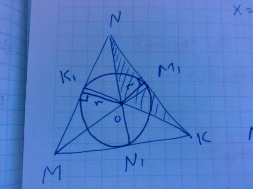 Втреугольнике mnk биссектрисы пересекаются в точке о. расстояние от точки о до стороны mn=6см.,nk=10