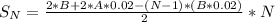 S_N=\frac{2*B+2*A*0.02 - (N-1)*(B*0.02)}{2}*N