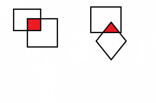 Как начертить квадрат и треугольник так,чтоб их совмесной частью был: 1) треугольник; 2) квадрат.