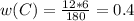 w(C)= \frac{12*6}{180} =0.4