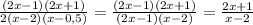 \frac{(2x-1)(2x+1)}{2(x-2)(x-0,5)} = \frac{(2x-1)(2x+1)}{(2x-1)(x-2)} = \frac{2x+1}{x-2}
