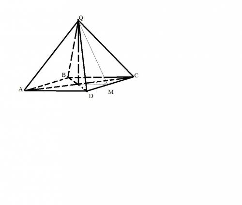 Вправильной четырехугольной пирамиде диагональ основания равна 7 корень 2, а двугранный угол при осн