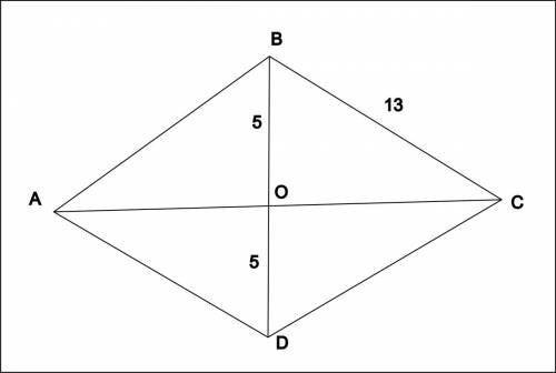 Сторона роста равна 13 см а одна из диагоналей 10 см найти 2 диагональ ромба.