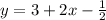 y=3+2x- \frac{1}{2}