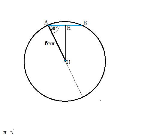 Дан шар 6/ корень n.через конец радиуса проведена плоскость под углом 60 градусов к нему.найти площа