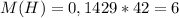 M(H)=0,1429*42=6