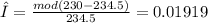 Δ = \frac{mod(230-234.5)}{234.5} = 0.01919