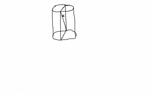 Осевое сечение цилиндра - квадрат, диагональ которого равна 16см. найдите площадь и объем полной пов