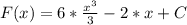 F(x)=6*\frac{x^3}{3}-2*x+C