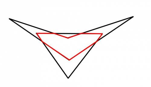 Пример ,когда общей частью (пересечением) треугольника и четырехугольника является восьмиугольник.