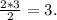 \frac{2*3}{2} =3.