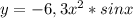 y=-6,3x^2*sinx