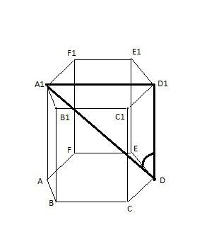 Вправильной шестиугольной призме abcdefa1b1c1d1e1f1 все ребра равны 8. найдите тангенс угла a1dd1