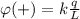 \varphi (+)=k \frac{q}{L}