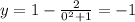 y =1 - \frac{2}{0^2+1} = -1
