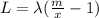 L=\lambda ( \frac{m}{x} -1)