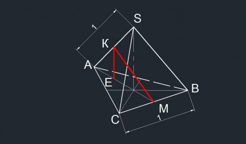 Вправильной треугольной пирамиде авсd с основанием авс известны рёбра ав=12√3, sc=13. найдите угол,
