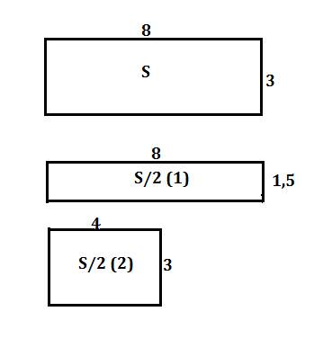 Дан прямоугольник со стороной 8 см и 3 см. начертите прямоугольник площадь которого в 2 раза меньше