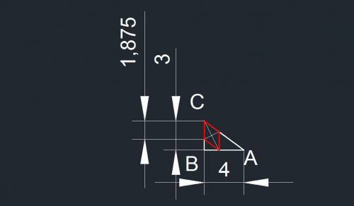 Дан прямоугольный треугольник авс с катетами вс = 3 и ас = 4. ромб вdеf расположен в треугольнике ав