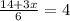 \frac{14+3x}{6}=4