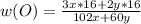 w(O)= \frac{3x*16+2y*16}{102x+60y}