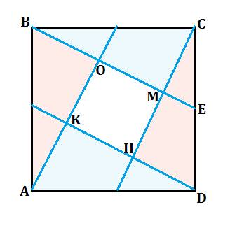 Вквадрате каждая вершина соединена с серединой стороны, которая лежит между двумя следующими вершина