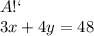 AС\\&#10; 3x+4y=48\\&#10;