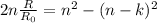 2n\frac{R}{R_0}=n^2-(n-k)^2