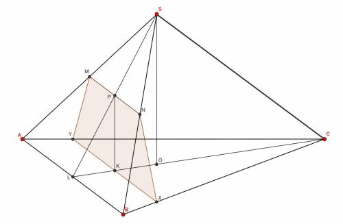 Вправильной треугольной пирамиде sabc сторона основания ab равна 30 а боковое ребро sa рано 28. точк